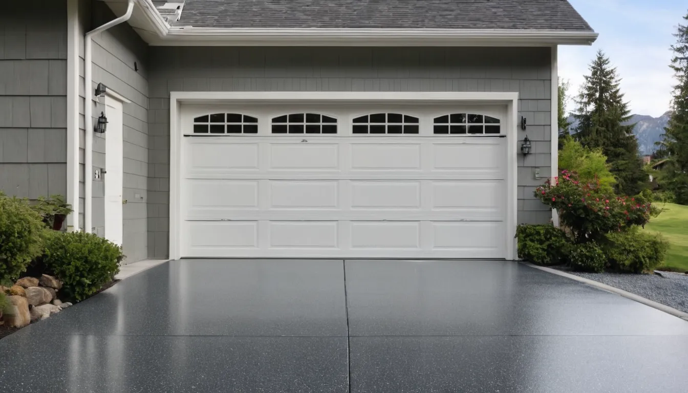 A clean epoxy-coated garage floor in a Firestone home